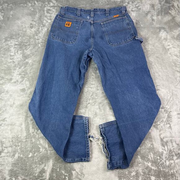 Wrangler FR Riggs Double knee utility carpenter pants distressed mens 36x31 - Picture 2 of 9